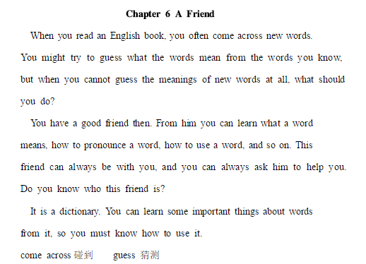 初中英語短文:13篇初中英語閱讀短文--A Friend(帶翻譯)